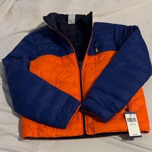 Ralph Lauren Kids Puffer Jacket - Navy and Orange